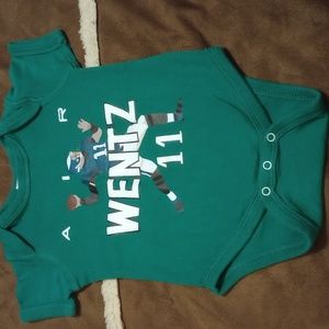 Philadelphia Eagles # 11 Wentz size 12 month Onesie